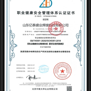 職業(yè)健康安全管理體系認(rèn)證